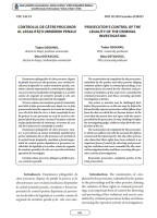 Controlul de către procuror al legalităţii urmăririi penale